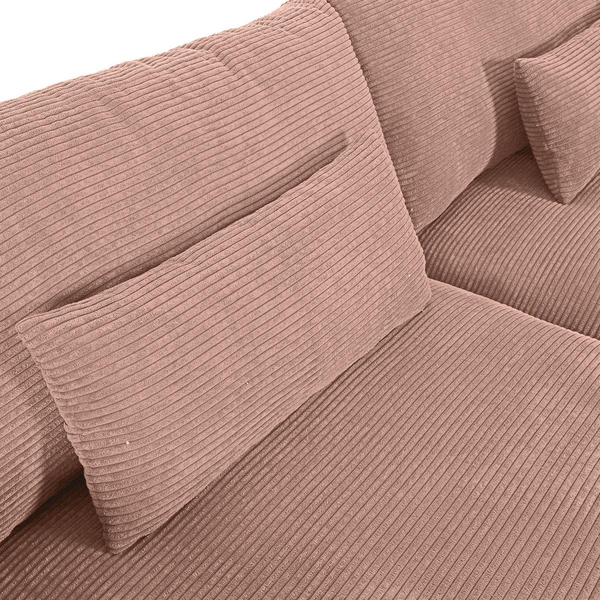 Bigsofa Manolis Altrosa B: 260 cm - Schwarz/Altrosa, KONVENTIONELL, Textil (260/66/115cm) - MID.YOU