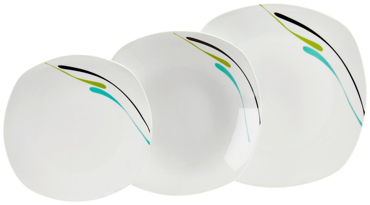 Étkészlet Cleo - fehér/zöld, Romantik / Landhaus, kerámia - James Wood