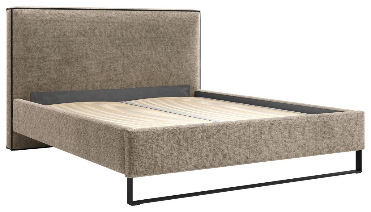 Polsterbett Winter Braun Lf: 180x200 cm - Schwarz/Braun, MODERN, Holz/Holzwerkstoff (180/200cm) - MID.YOU