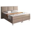 Boxspringbett mit Topper Lederlook 180x200 Oslo - Silberfarben/Cappuccino, KONVENTIONELL, Leder/Textil (180/200cm) - MID.YOU