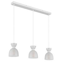 Hängeleuchte Massey Weiß L: 65 cm - Weiß, Design, Glas/Kunststoff (65/13/120cm) - Globo