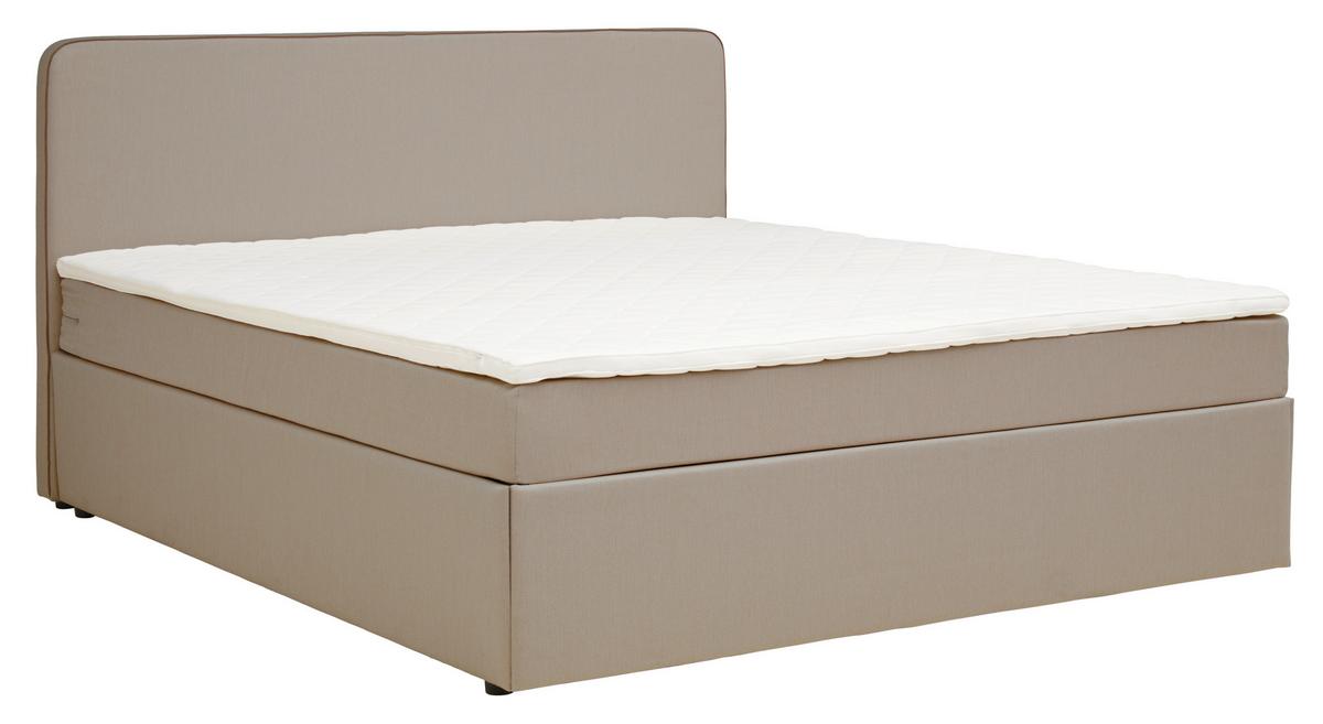 Boxbett Mit Topper 160x200 Cm Anton Beige - Beige, KONVENTIONELL, Holz/Textil (160/200cm) - P & B