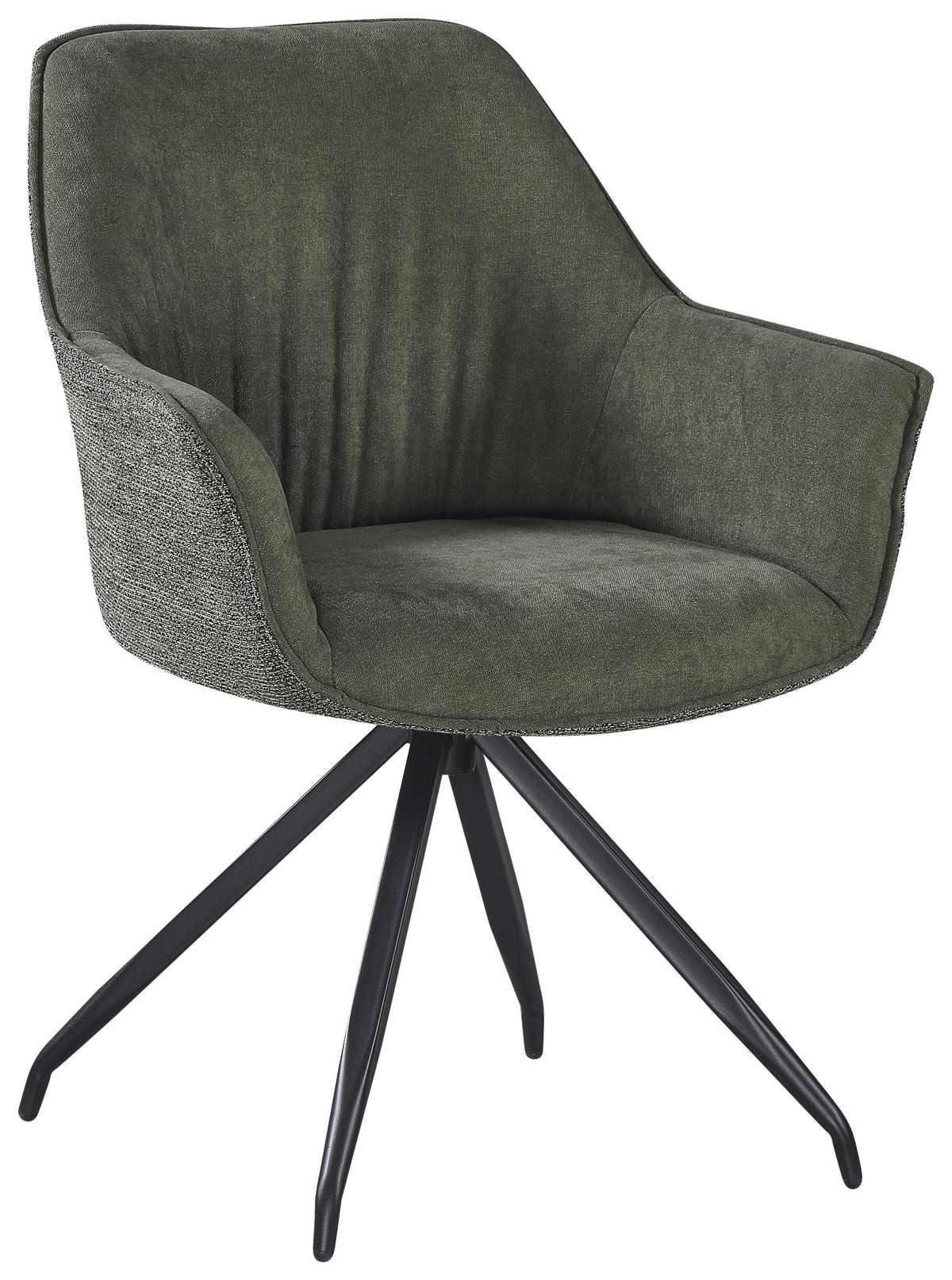 ŽIDLE S PODRUČKAMI NOVA - černá/zelená, Moderní, kov/textil (64/85/62cm) - Premium Living