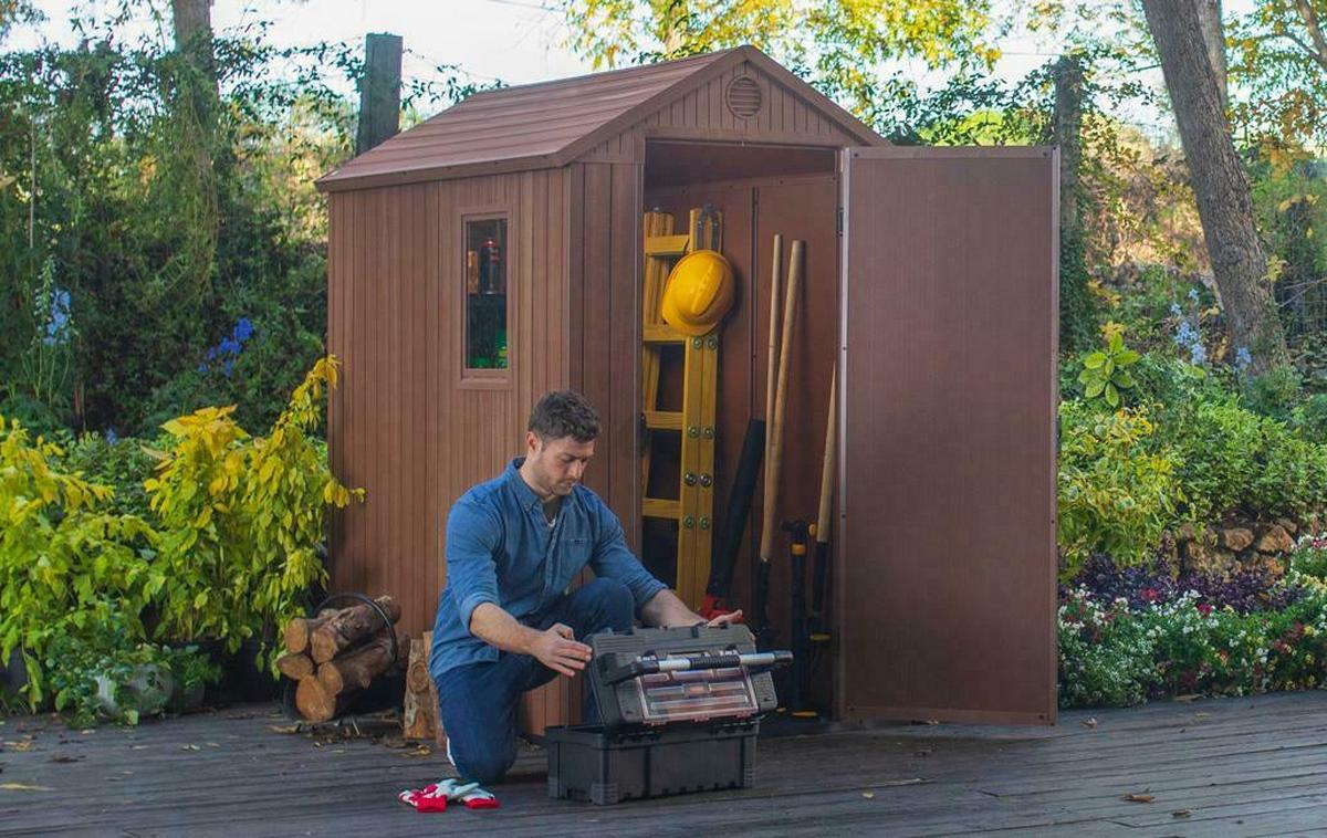 ZAHRADNÍ DOMEK DARWIN 4X6 - hnědá, Moderní, plast (125,8/205/184,5cm)