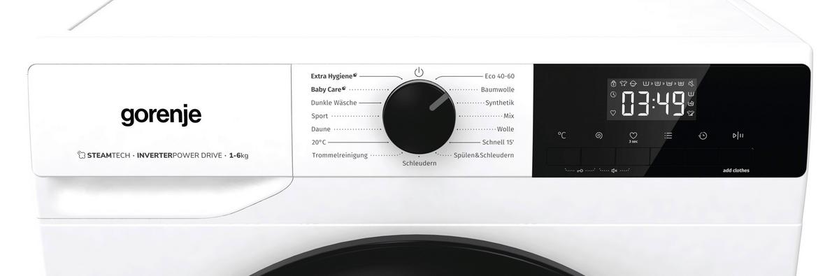 Waschmaschine Wnhpi64saps - Schwarz/Weiß, Basics, Glas/Kunststoff (59,5/84,5/43,5cm) - Gorenje