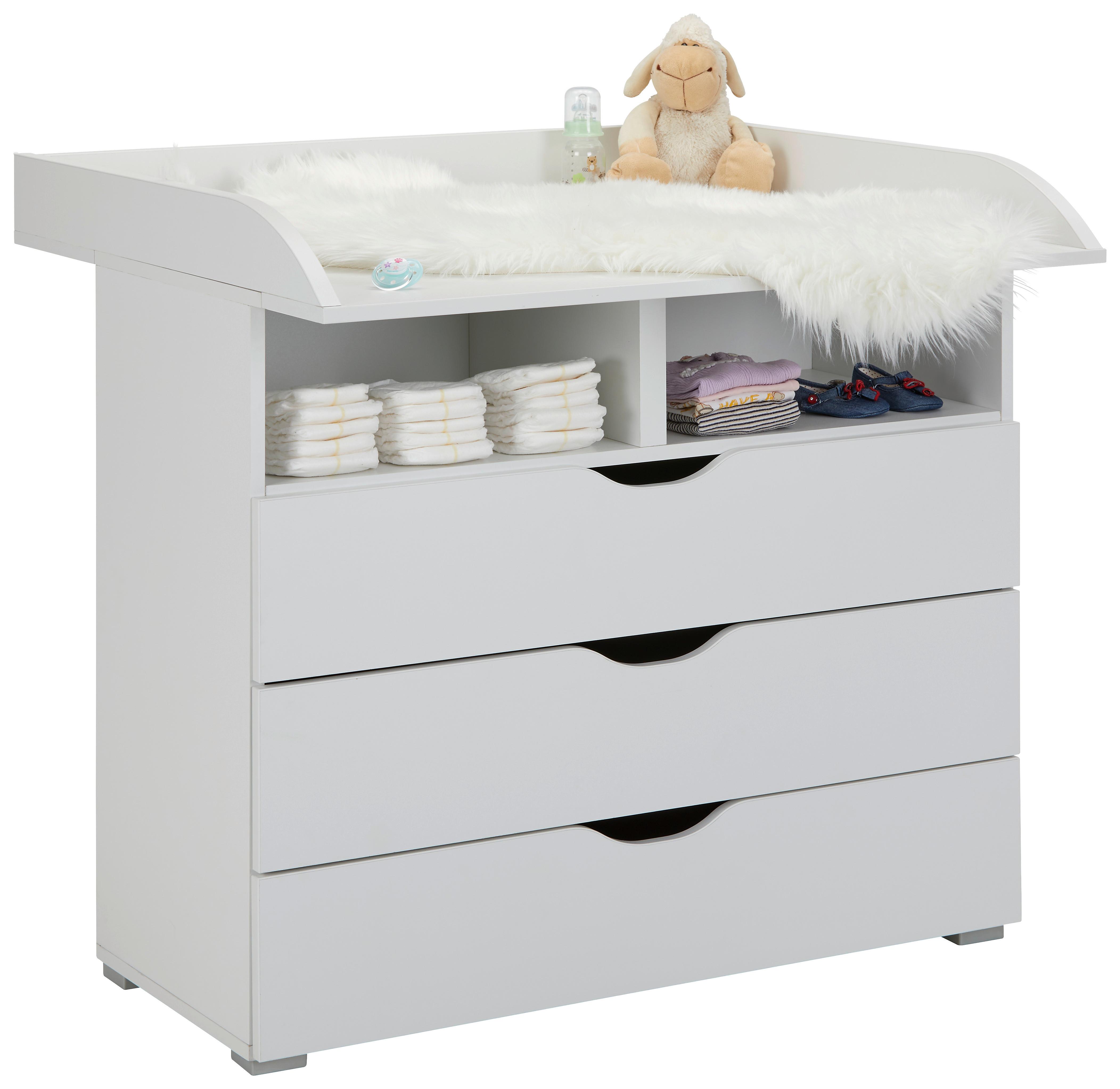 PŘEBALOVACÍ KOMODA WHITE - bílá, kompozitní dřevo (93/90/79cm)