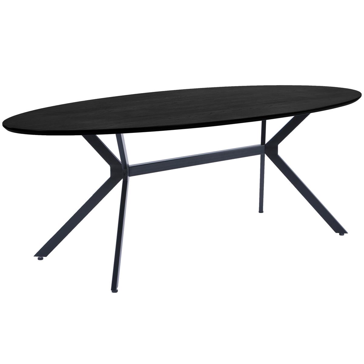 Esstisch Bruno Schwarz L: 220 Cm - Schwarz, Design, Holzwerkstoff/Metall (220/100/75cm) - Livetastic