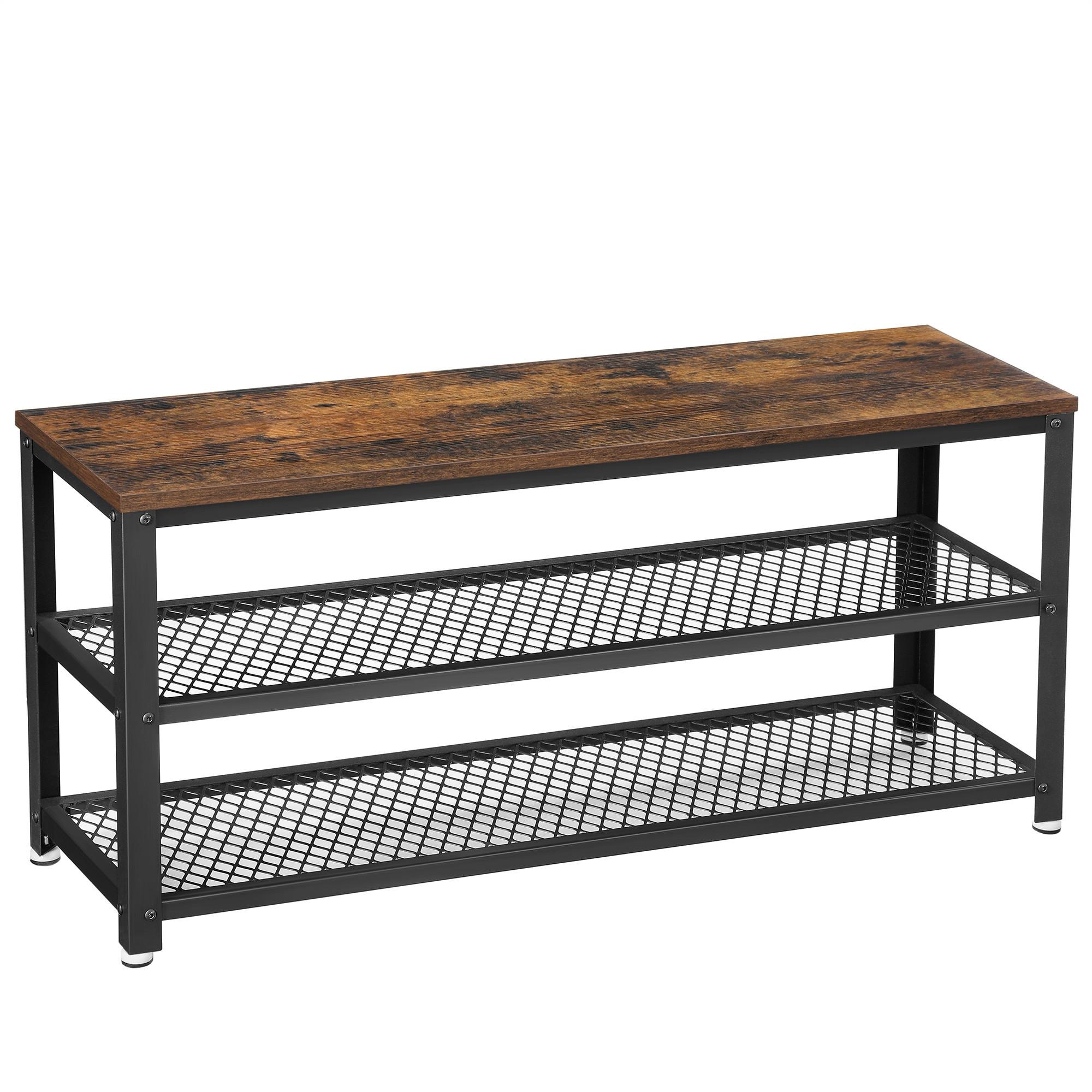 REGÁL NA TOPÁNKY LBS078B01 - hnedá/čierna, Trend, kov/kompozitné drevo (100/45/30cm) - Boxxx