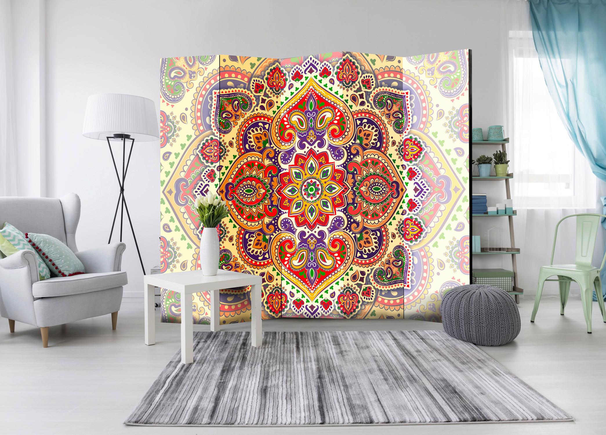 Paravent Multicolor B: 225 Cm - Multicolor, Basics, Holz/Textil (225/172/3cm) - artgeist