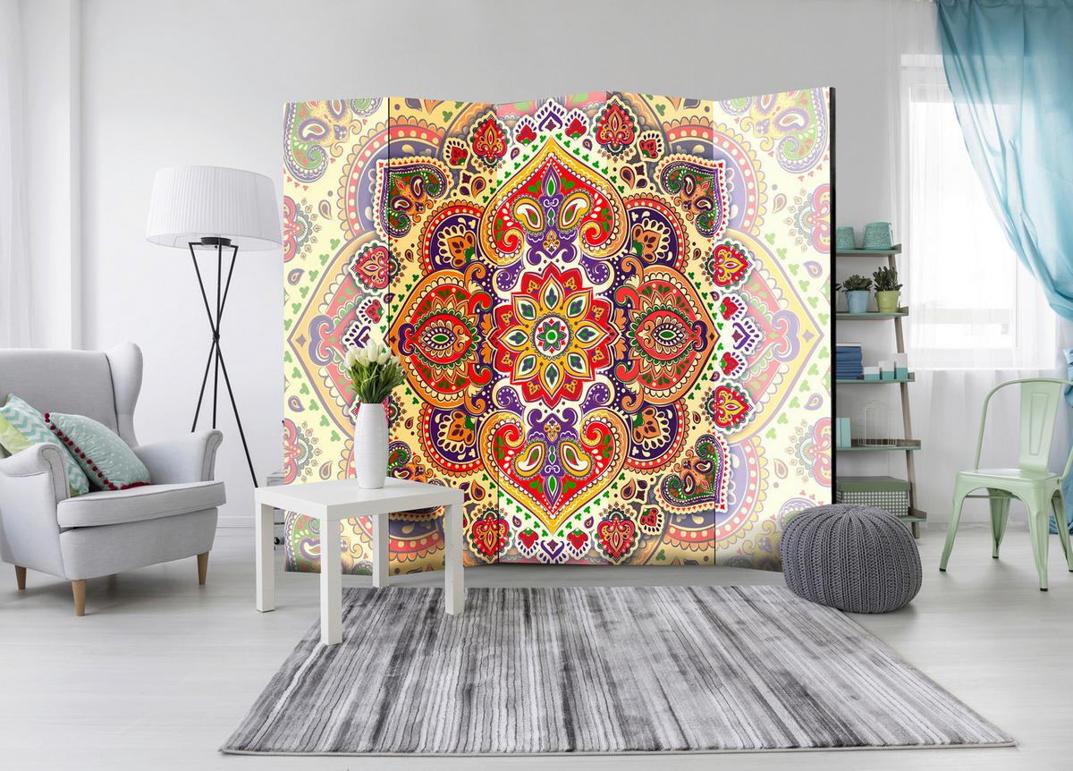 Paravent Multicolor B: 225 Cm - Multicolor, Basics, Holz/Textil (225/172/3cm) - artgeist