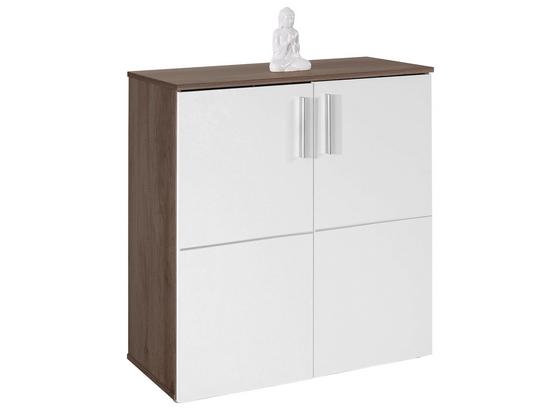 Komód Ina - Sötétbarna/Fehér, modern, Faalapú anyag (88,2/95,1/38,6cm) Komód Ina - Sötétbarna/Fehér, modern, Faalapú anyag (88,2/95,1/38,6cm)