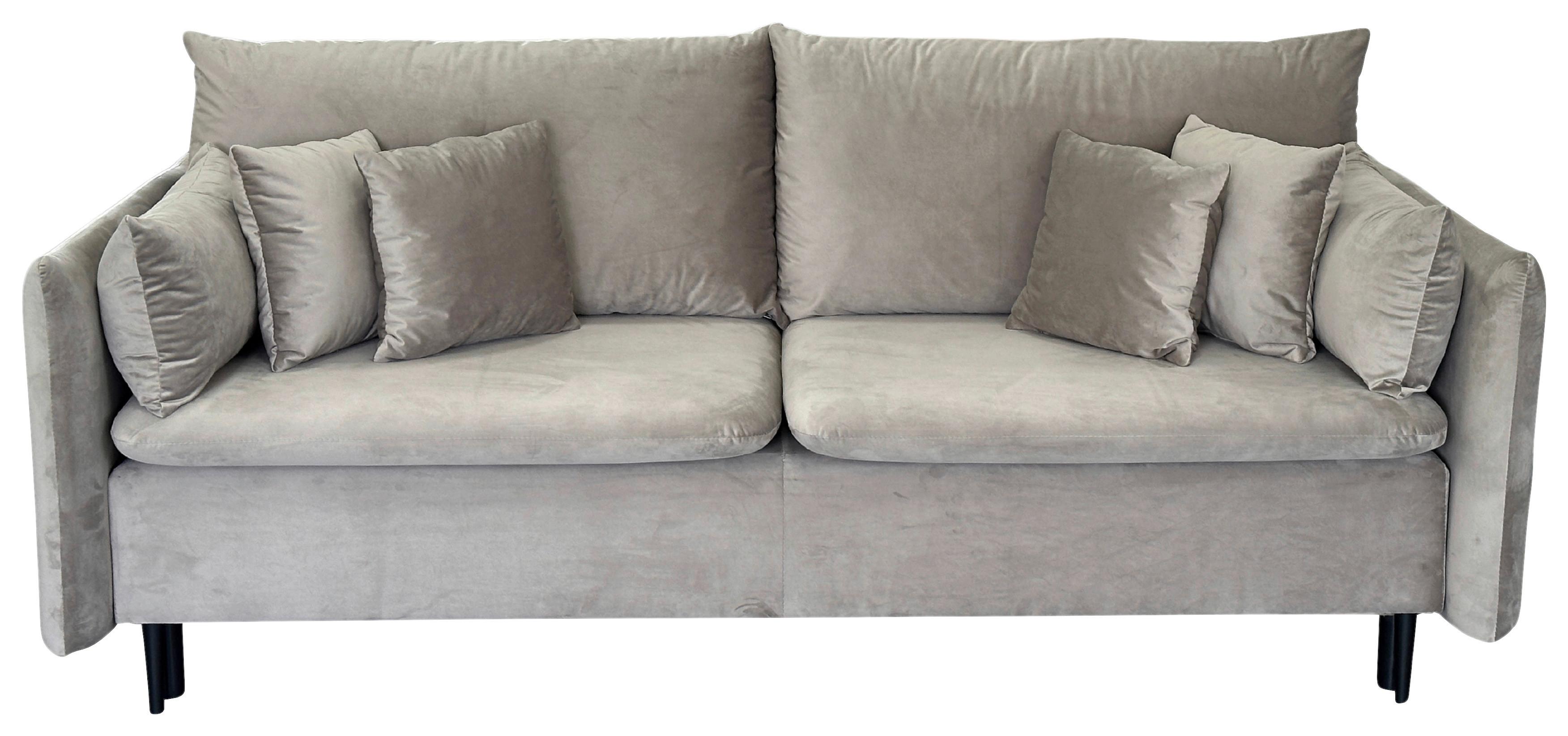 3-sitzer-sofa Mit Schlaffunktion Orlando B:220cm - Taupe/Schwarz, Design, Textil (220/96/102cm) - MID.YOU