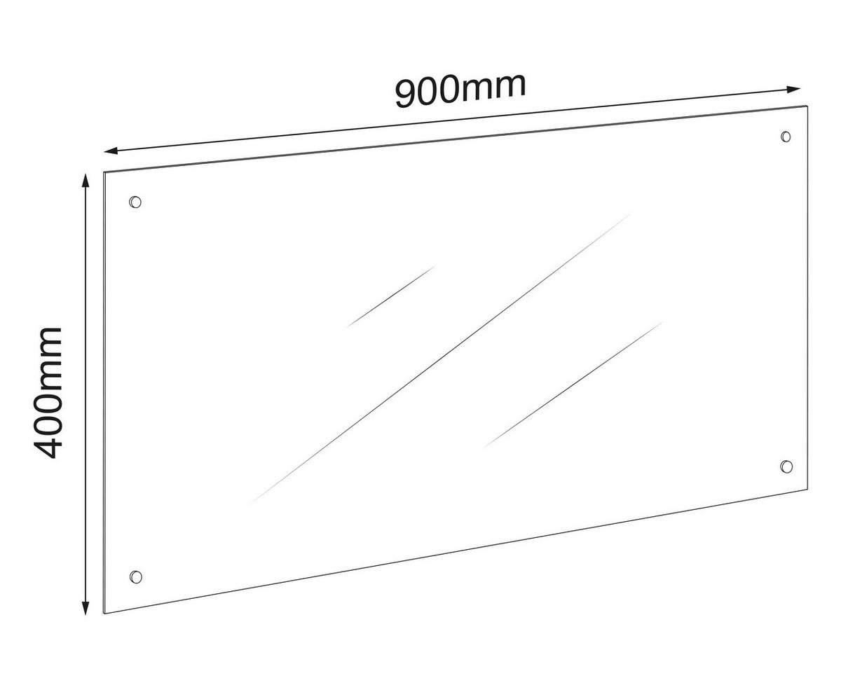 KÜCHENRÜCKWAND Glas matt B: 90cm - Transparent, Trend, Glas (90/40cm) - MID.YOU