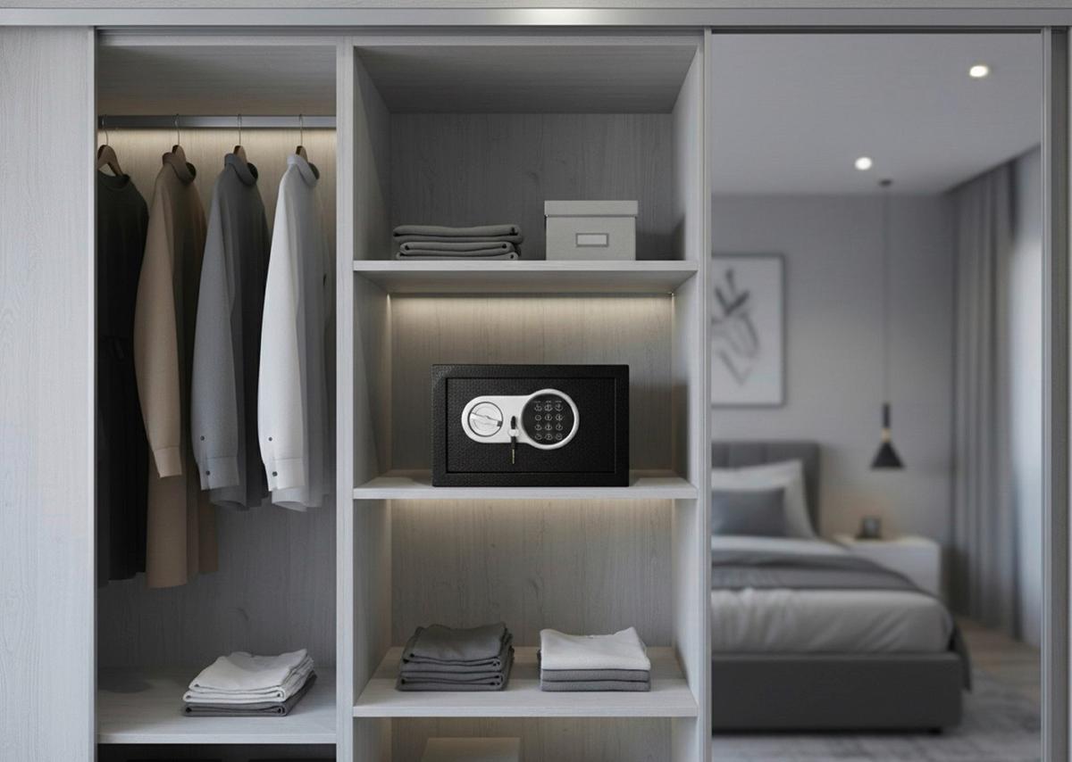 Széf Kb. 30,5/19,5/20cm - fekete, Basics, fém (30,5/19,5/20cm)