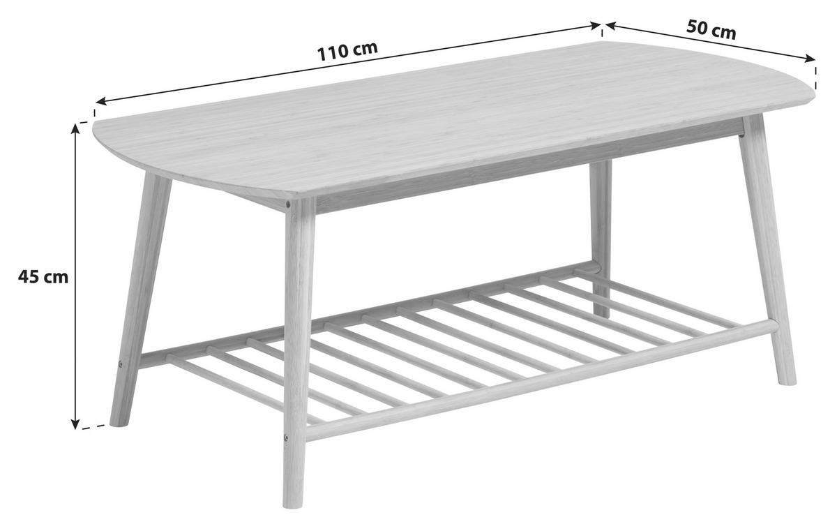 Couchtisch Noble 2156002 - Naturfarben, ROMANTIK / LANDHAUS, Holz (110/50/45cm) - MID.YOU