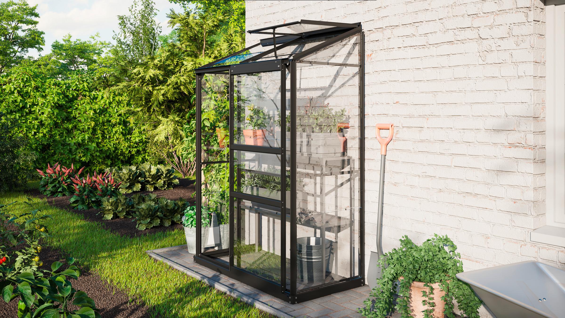 Gewächshaus mit Dachfenster