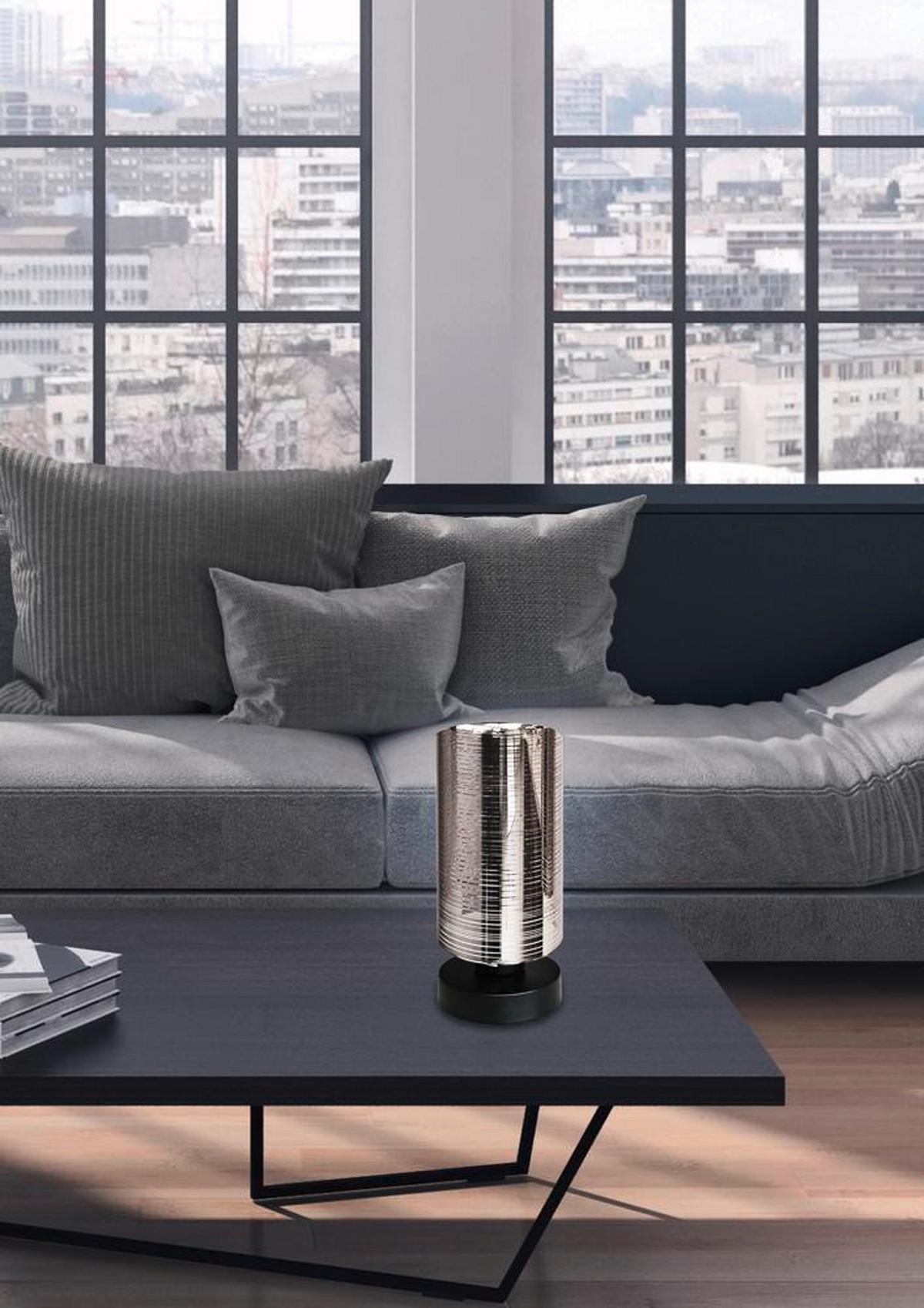 Tischleuchte 41-53893 - Chromfarben/Schwarz, Basics, Glas/Metall (12/12/25cm)