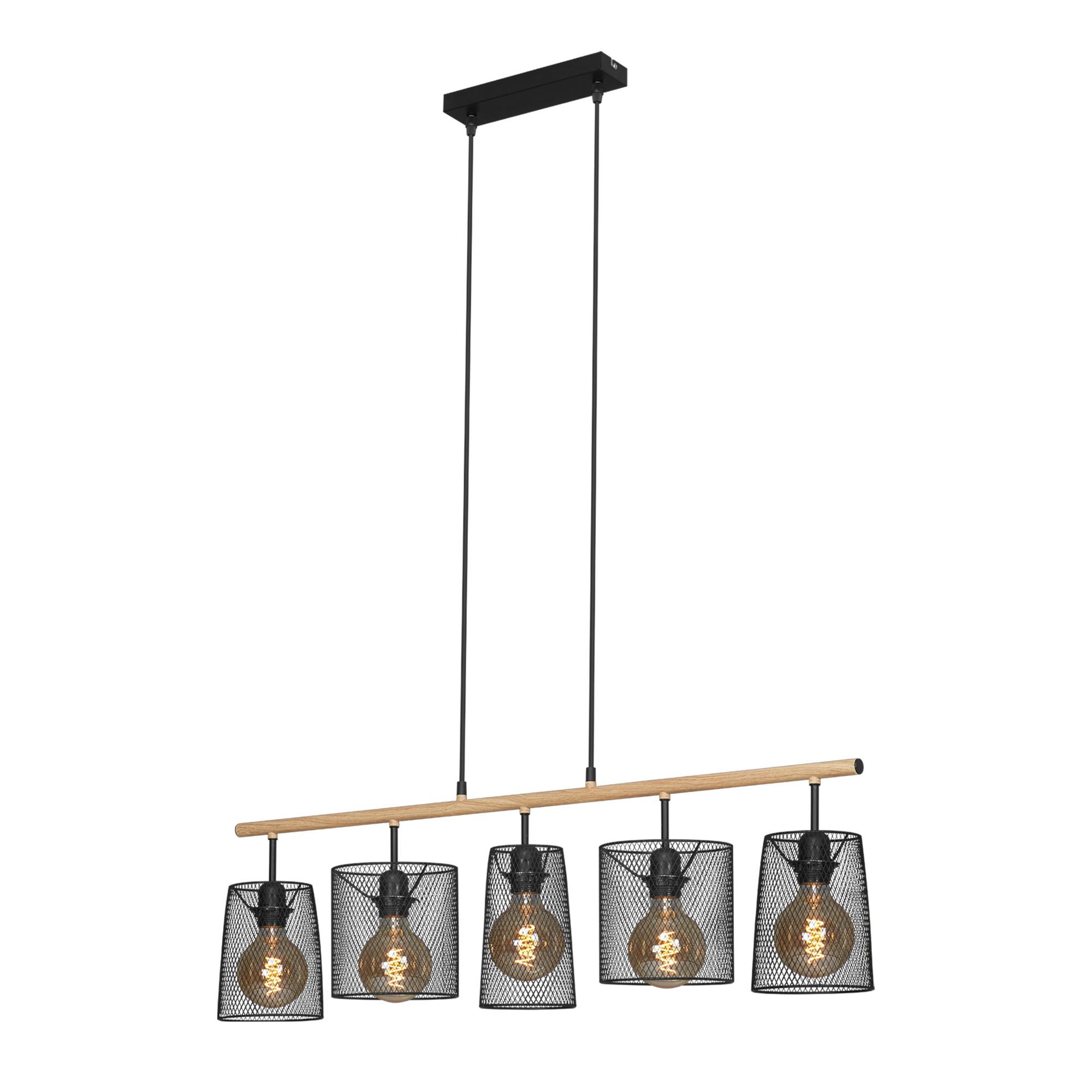 Hängeleuchte 4078-054 H: 120 cm 5-Flammig - Schwarz, MODERN, Metall (96/120cm) - Briloner