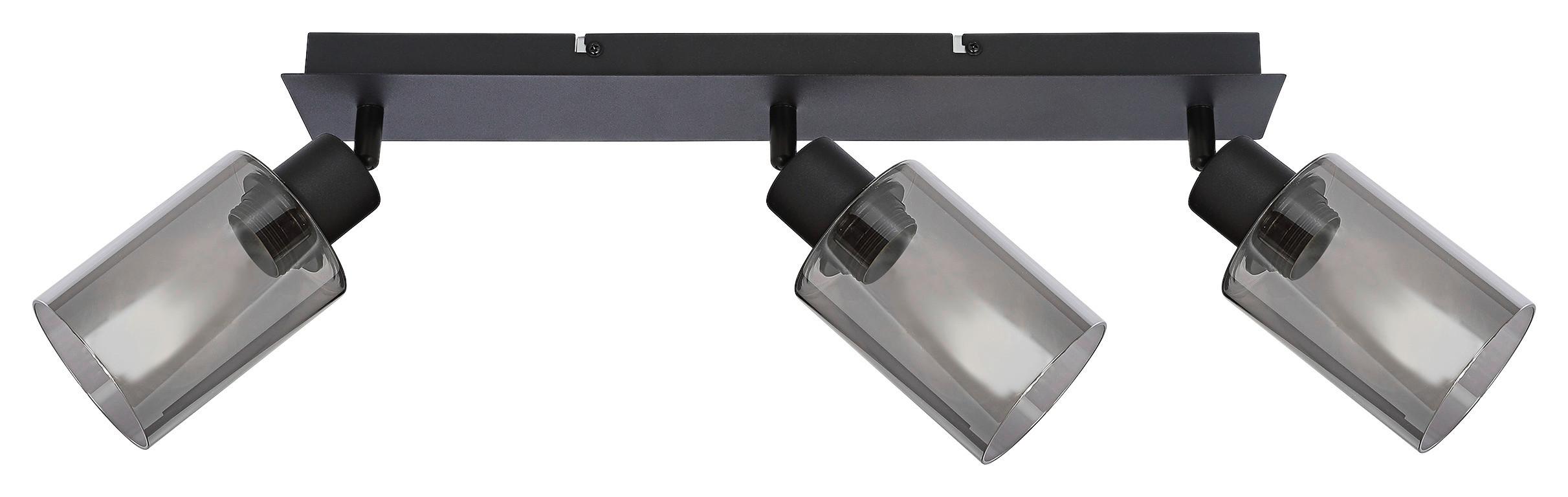 Bodové svietidlo Hadera, D:47cm,sivá, čierna - čierna, Modern, kov/sklo (47/9/21,5cm) - Modern Living