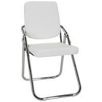 Besucherstuhl Esto Weiß Klappbar - Chromfarben/Weiß, Basics, Textil/Metall (46/90/40cm) - MID.YOU