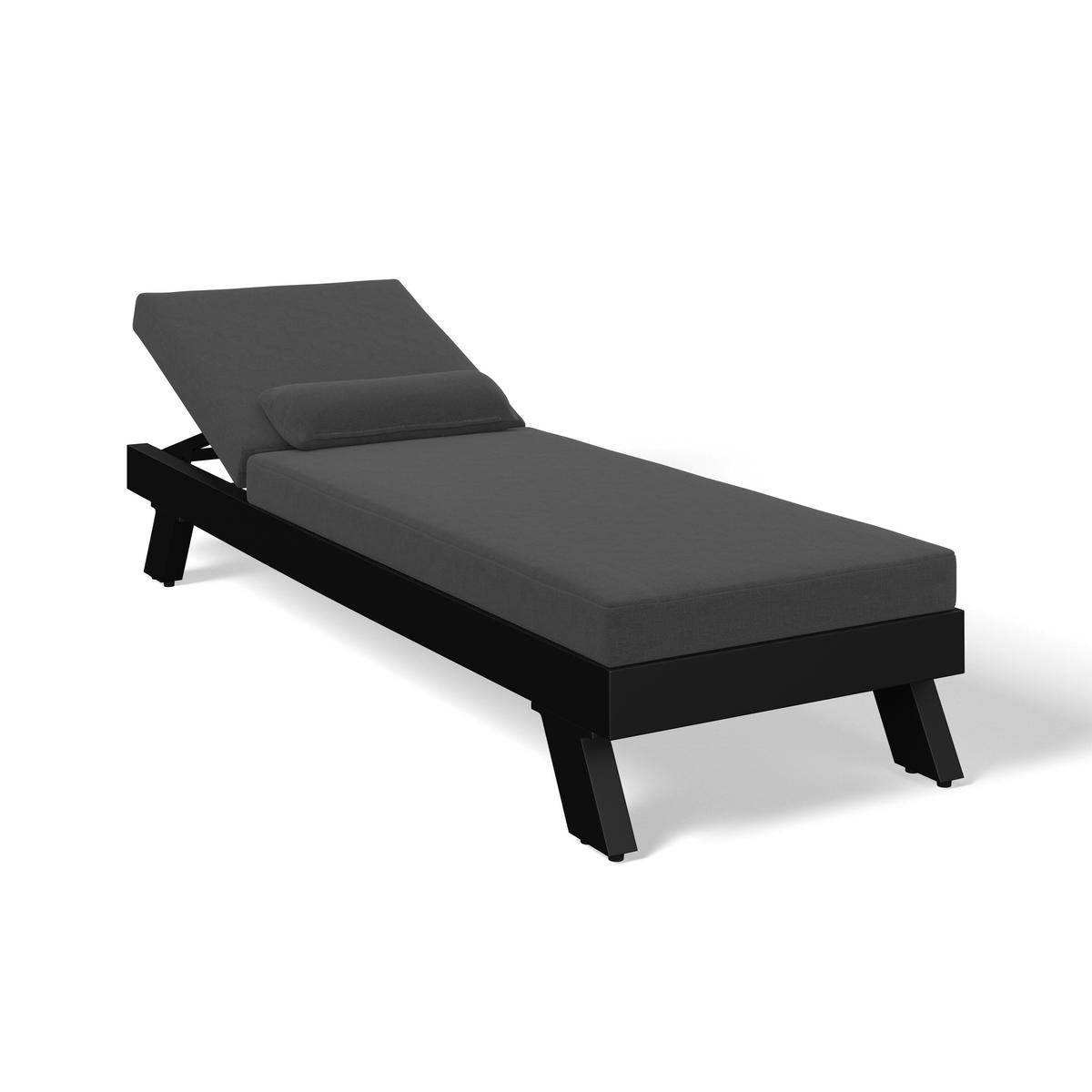 Záhradné ležadlo SUSA sivá - tmavosivá, Modern, kov/textil (200/64/40cm) - Bessagi Garden