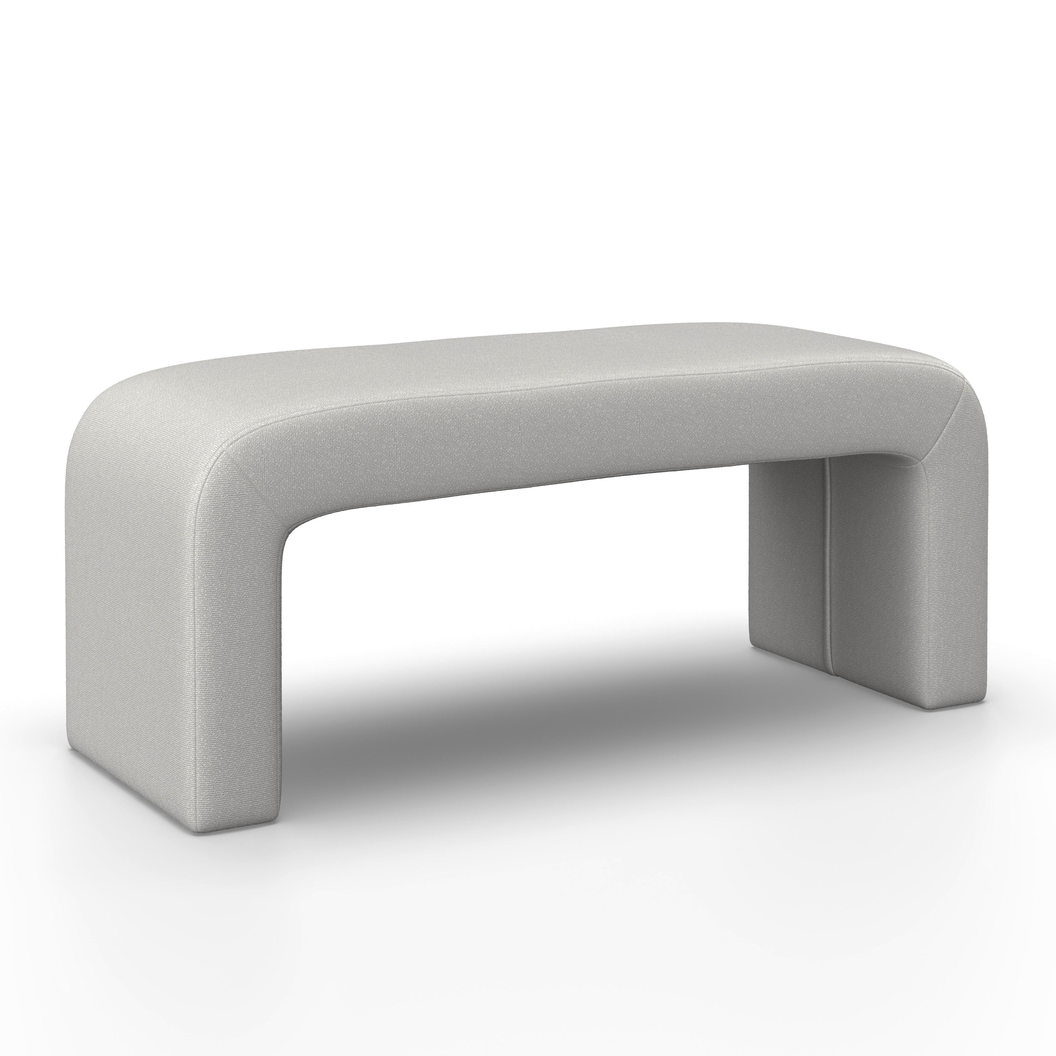 Taburetová lavice JANINA polstrovaná, šedá - šedá, Moderní, dřevo/textil (110/46/41cm) - Bessagi Home