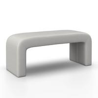 Dlhá taburetka JANINA polstrovaná, sivá - sivá, Modern, drevo/textil (110/46/41cm) - Bessagi Home