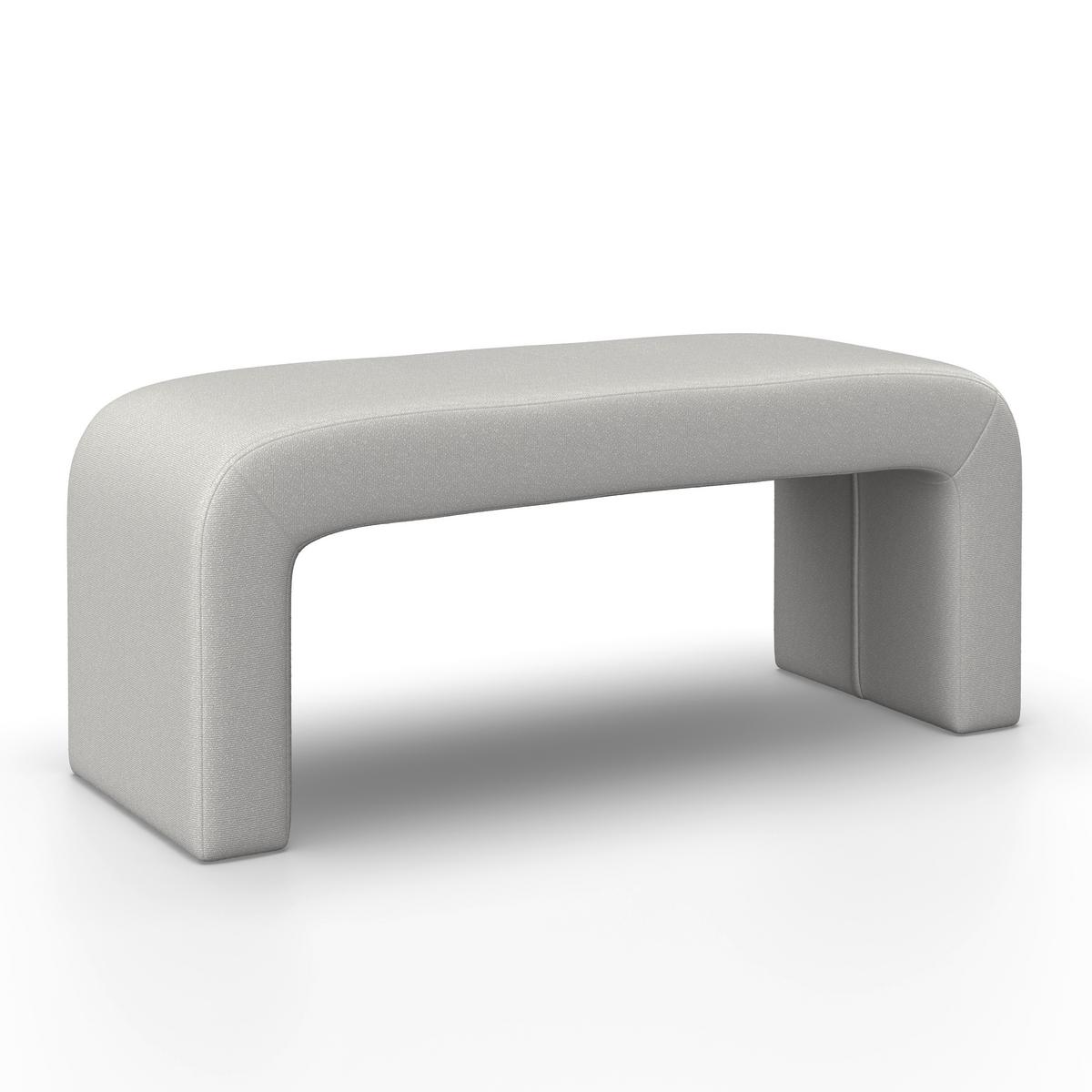 Dlhá taburetka JANINA polstrovaná, sivá - sivá, Modern, drevo/textil (110/46/41cm) - Bessagi Home