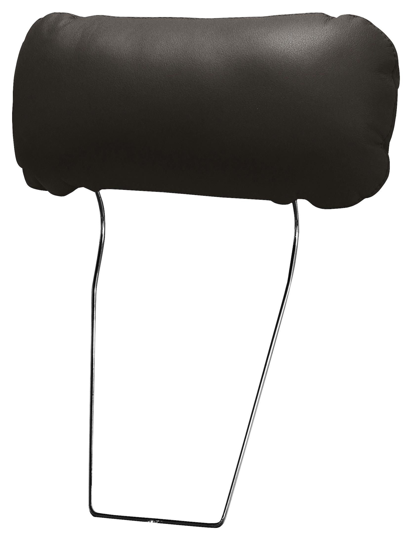 Kopfstütze Nordic, Dunkelbraun B: 43 cm - Dunkelbraun, Design, Leder/Textil (43/18/15cm) - Livetastic