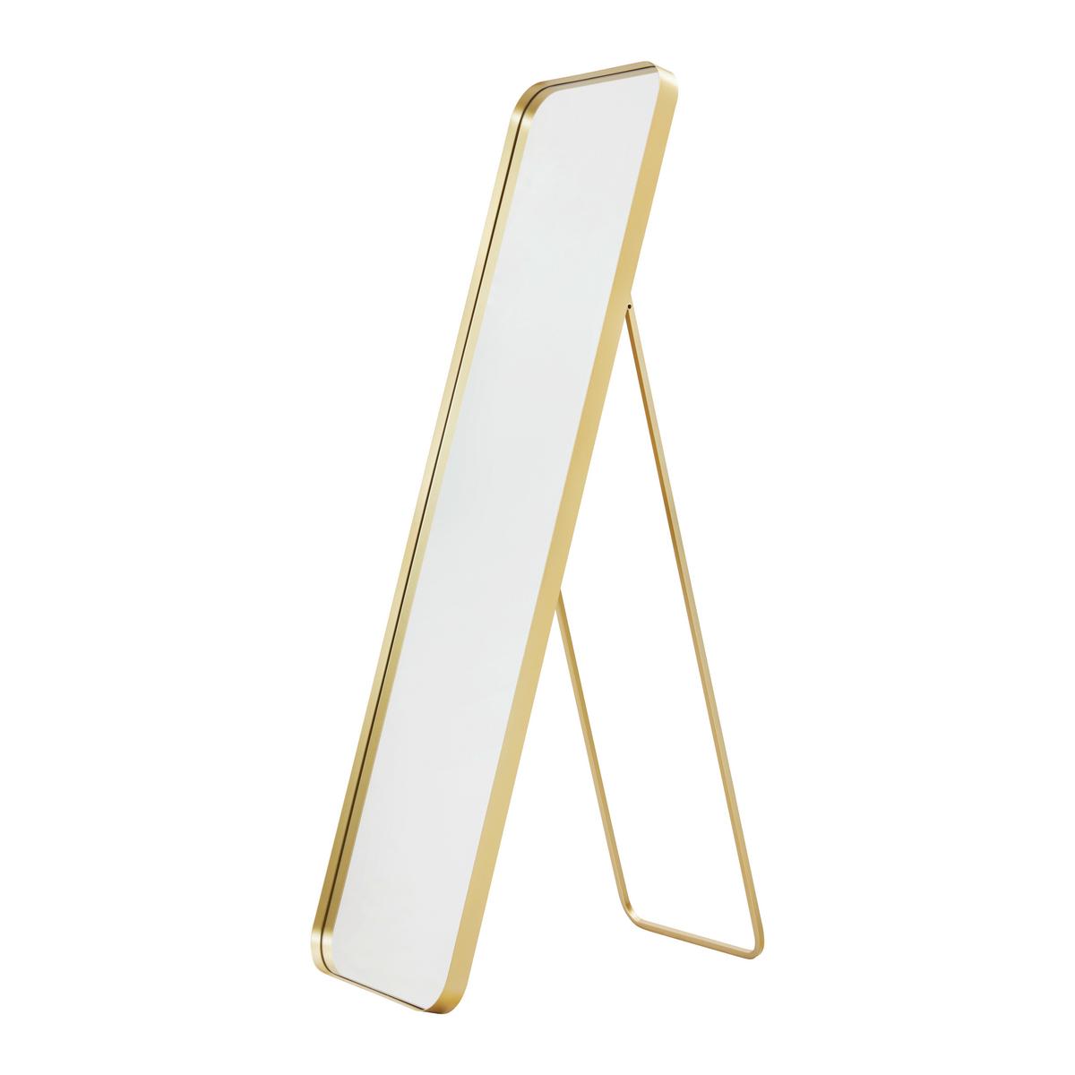Zrcadlo LIV zlatý kov - barvy zlata, Moderní, kov/sklo (41/154/68,5cm) - Bessagi Home