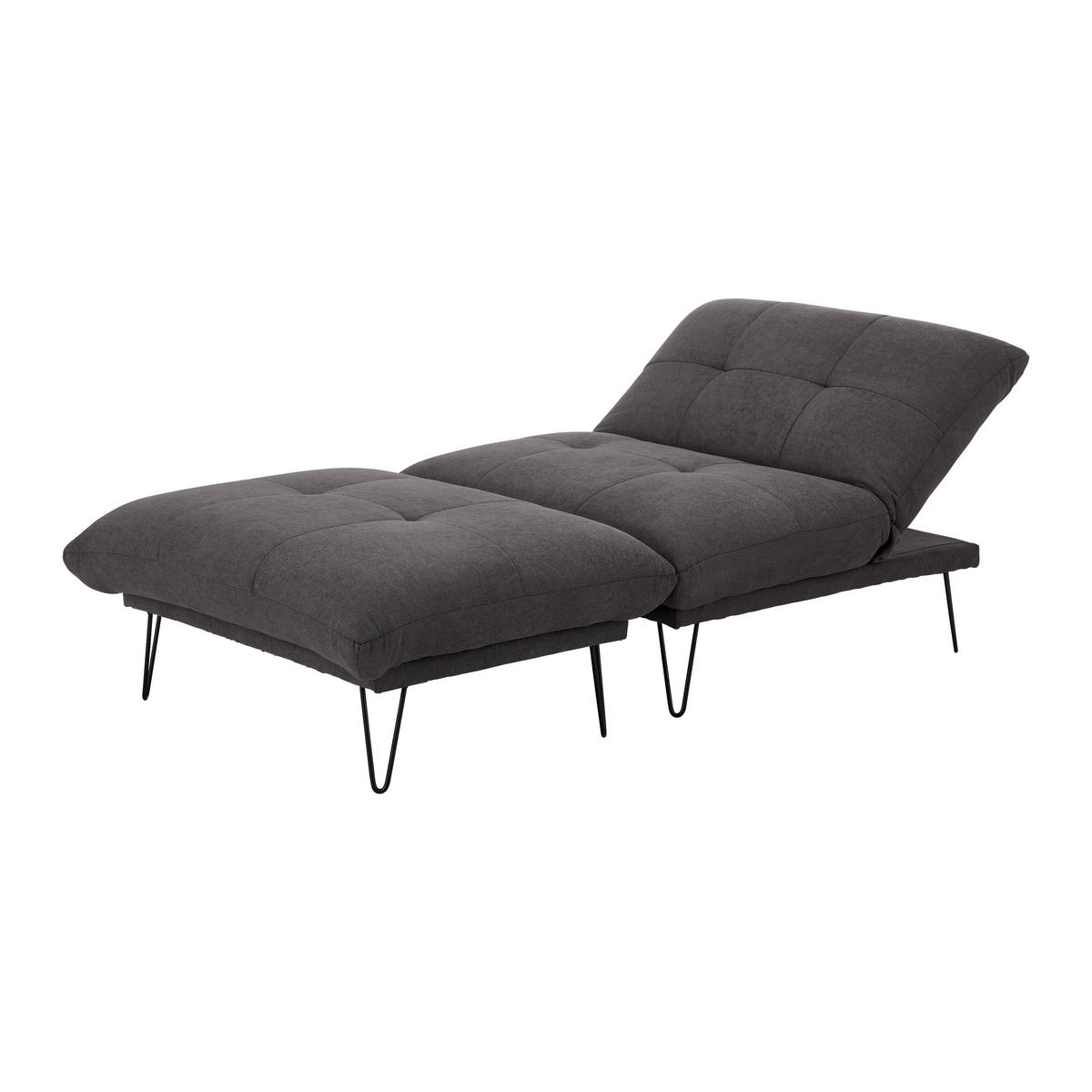 Rozkladacie kreslo CINDY, antracitová - čierna/antracitová, Modern, kov/drevo (102/120/46cm) - Bessagi Home