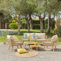 ZAHRADNÍ SESTAVA RIO -INT- - barvy akácie/béžová, Basics, kov/dřevo (175/68/75cm) - Modern Living