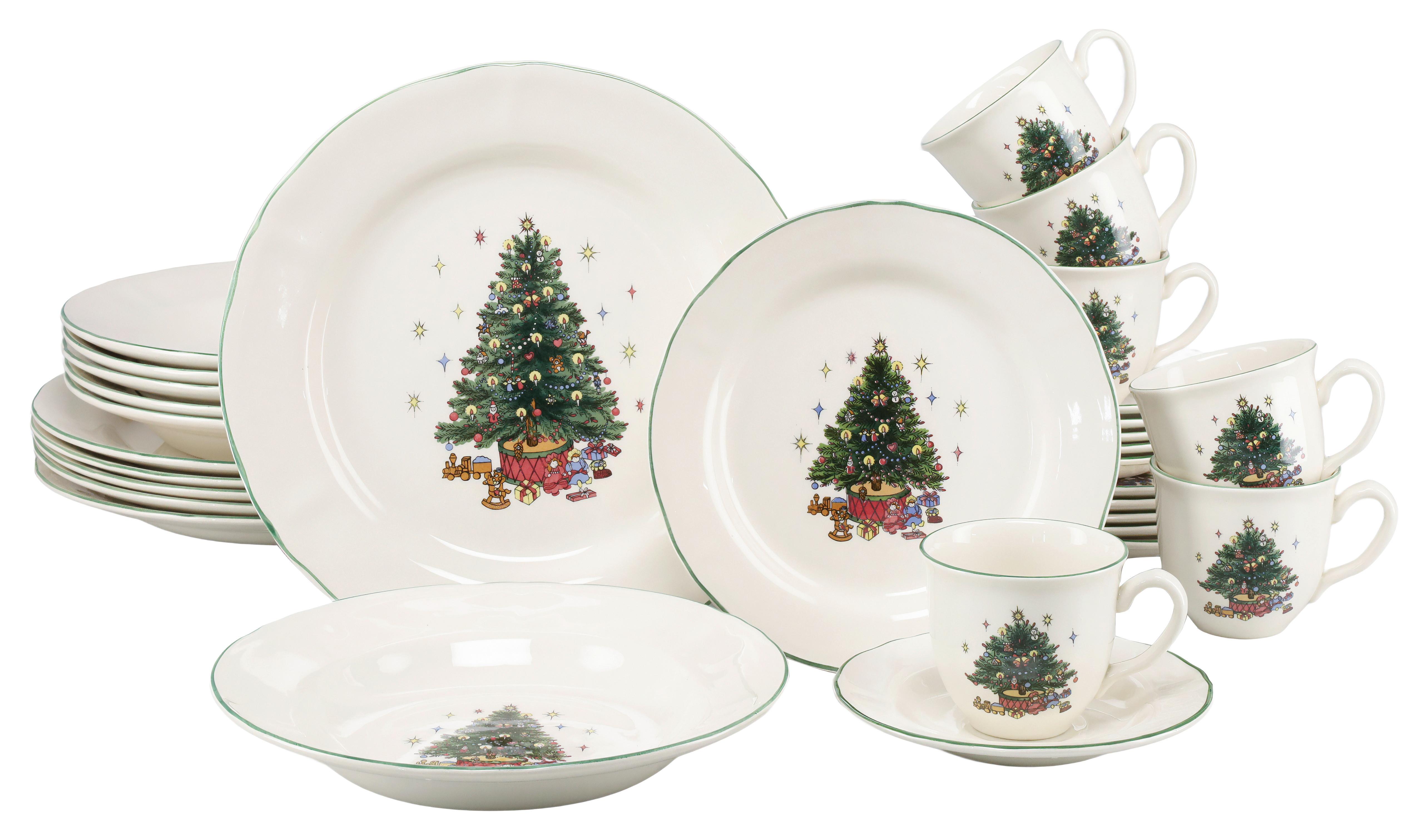 Kombiservice 30 -teilig. Steingut, Multicolor/Weiß - Multicolor/Weiß, Basics, Keramik - Creatable
