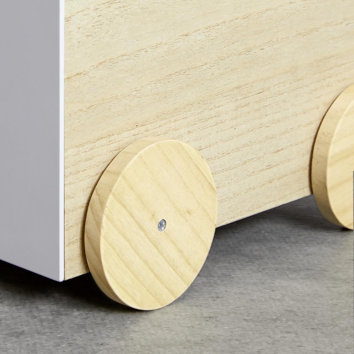 Box na kolieskach LANNY - sivá/prírodná farba, Modern, drevo (32/23/30cm) - Bessagi Kids