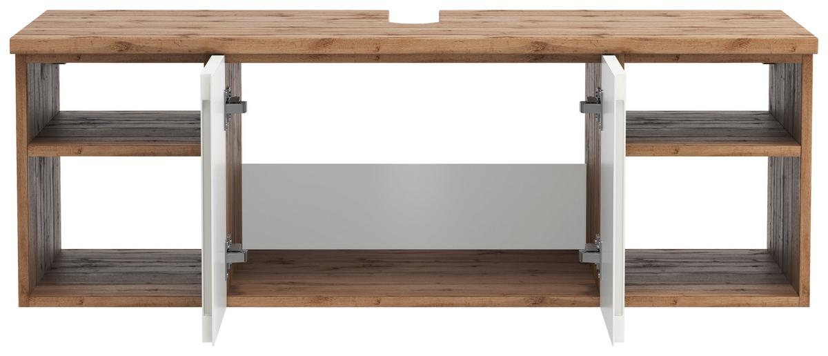 Hängender Waschbecken -Unterschrank Arosa B: 120 cm - Eiche Wotan/Weiß, MODERN, Holzwerkstoff (120/41/47cm) - Held