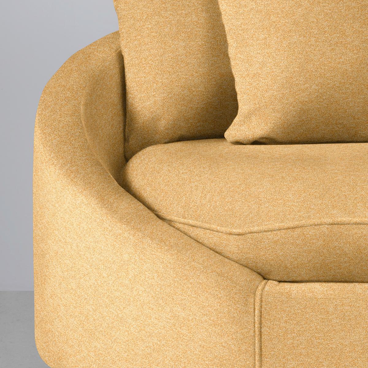 Rohová sedačka AXEL, pravá, hořčicově žlutá tkanina - černá/hořčicově žlutá, Moderní, kov/textil (291/250cm) - Mömax