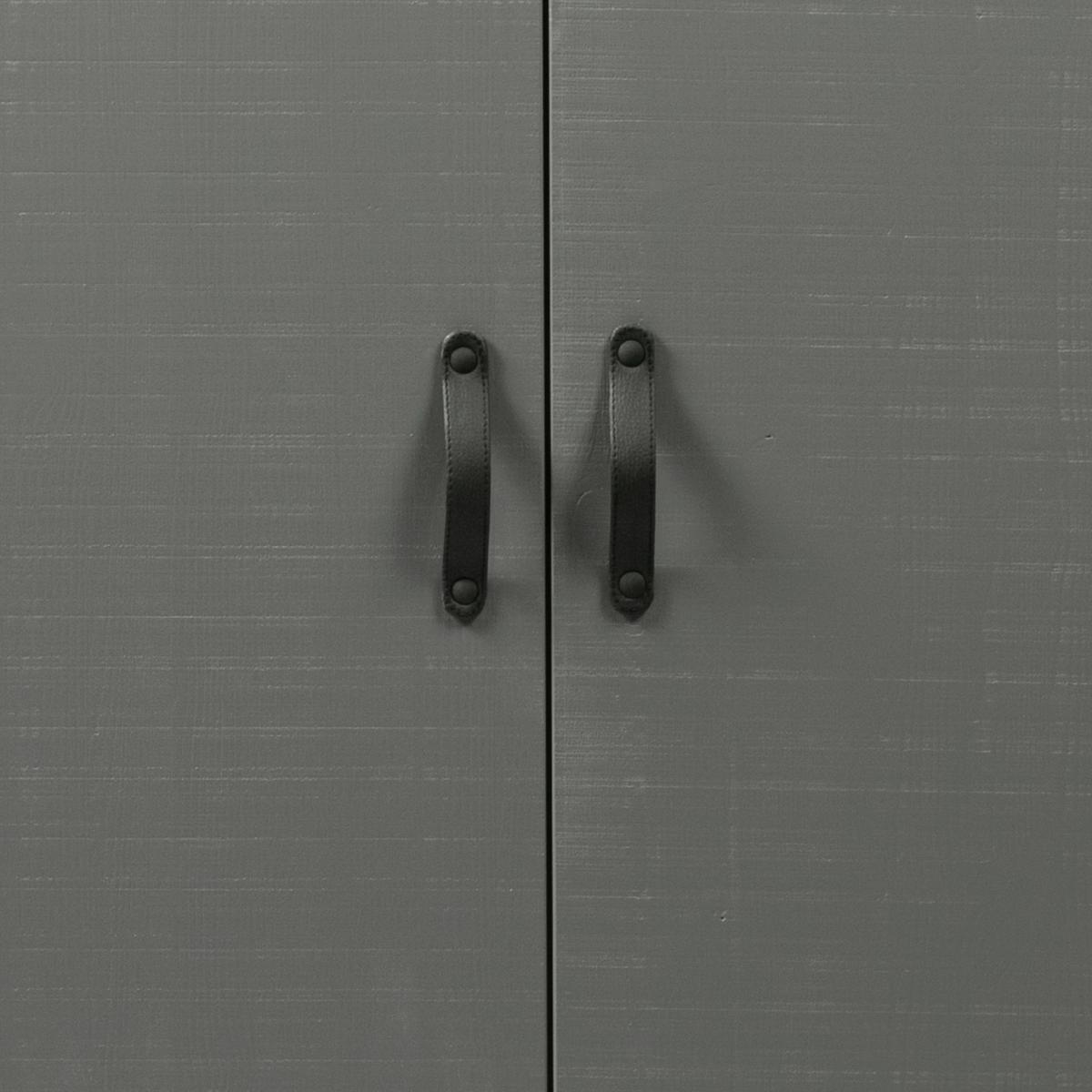 Drehtürenschrank Morris, Grau/schwarz B: 100 Cm - Grau, Design, Holz (100/195/53cm) - Livetastic