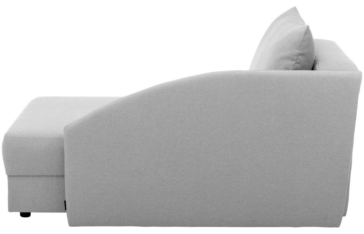 Recamiere Tobi L: 154cm Rechts Hellgrau Mit Bettkasten - Hellgrau, Design, Textil (154/86/93cm) - Max Winzer