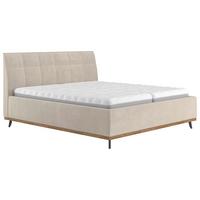 Polsterbett Emily 2 - Beige/Schwarz, MODERN, Holzwerkstoff/Textil (195/112/219cm) - Luca Bessoni