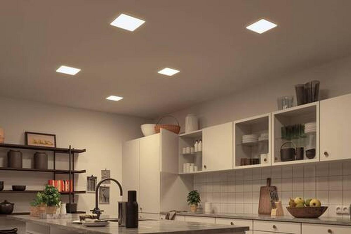 LED-Paneel L: 18,5 cm dimmbar - Weiß, Design, Kunststoff (18,5/18,5cm) - Paulmann