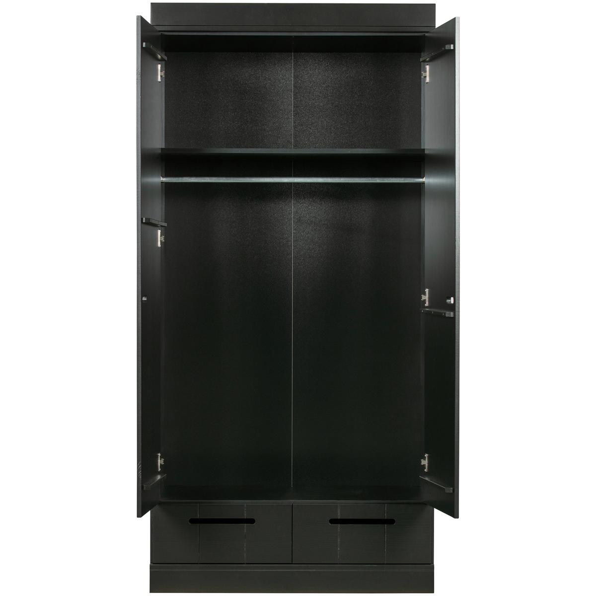 Drehtürenschrank Connect, Schwarz B: 94 Cm - Schwarz, Design, Holz (94/195/53cm) - Livetastic