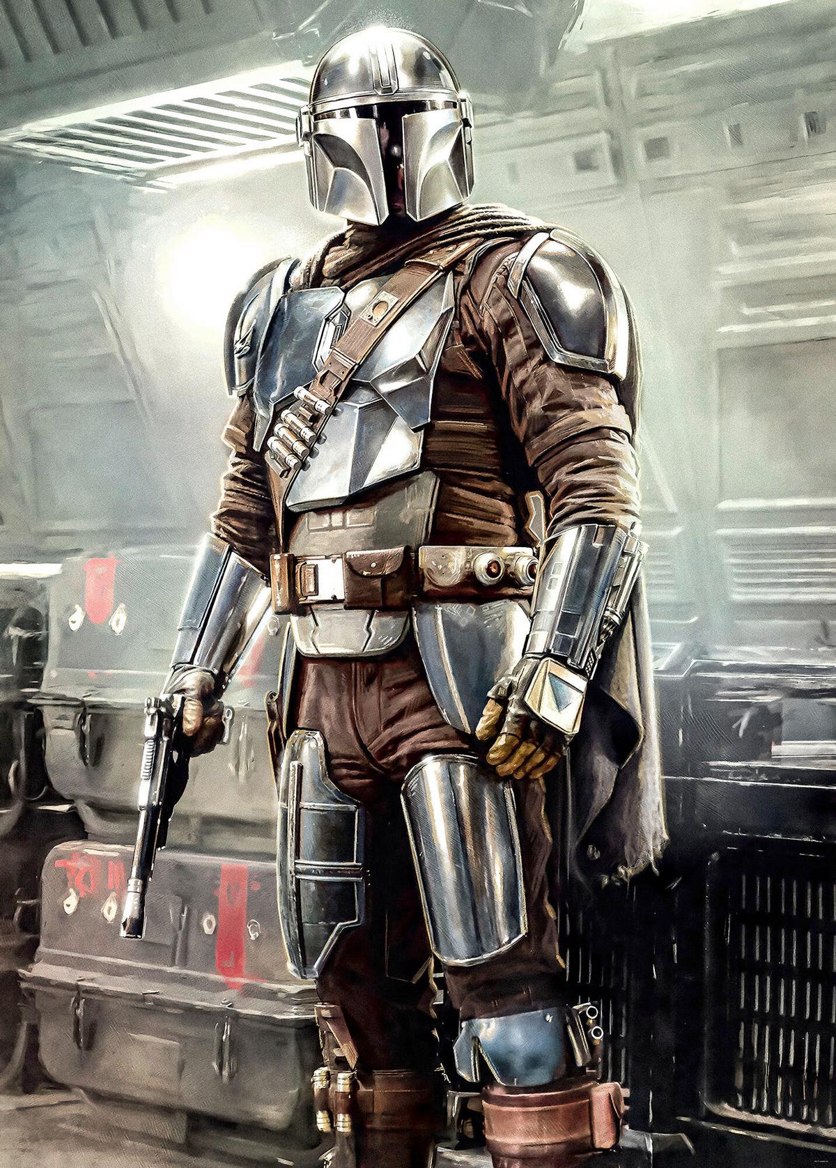 Fototapete Mandalorian Fight Posture - Multicolor, Trend, Textil (200/280cm)