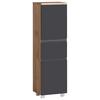 Midischrank Varese B: 40 Cm Grau/eiche Wotan - Eiche Wotan/Grau, MODERN, Holzwerkstoff (40/130/35cm) - Held