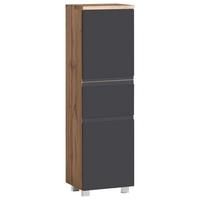 Midischrank Varese B: 40 cm Grau/Eiche Wotan - Eiche Wotan/Grau, MODERN, Holzwerkstoff (40/130/35cm) - Held