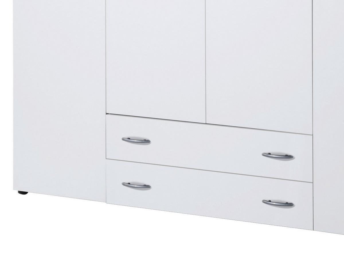 Drehtürenschrank mit Laden 161cm Base 4, Weiß - Eichefarben/Weiß, KONVENTIONELL, Holzwerkstoff (161/176/51cm) - P & B