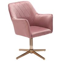 Otočná židle růžová - růžová/barvy zlata, Konvenční, kov/textil (55/97/55cm) - MID.YOU