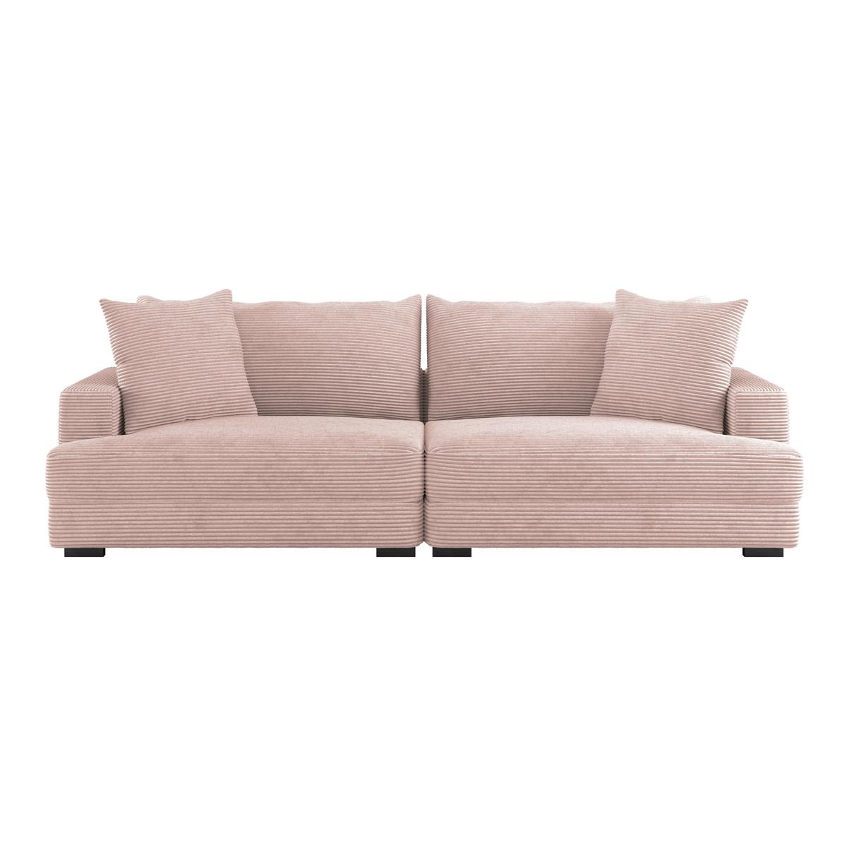 Big Sofa Pelle Mit Kissen B: 261 Cm Rosa - Wengefarben/Rosa, Trend, Textil (261/124cm) - Luca Bessoni