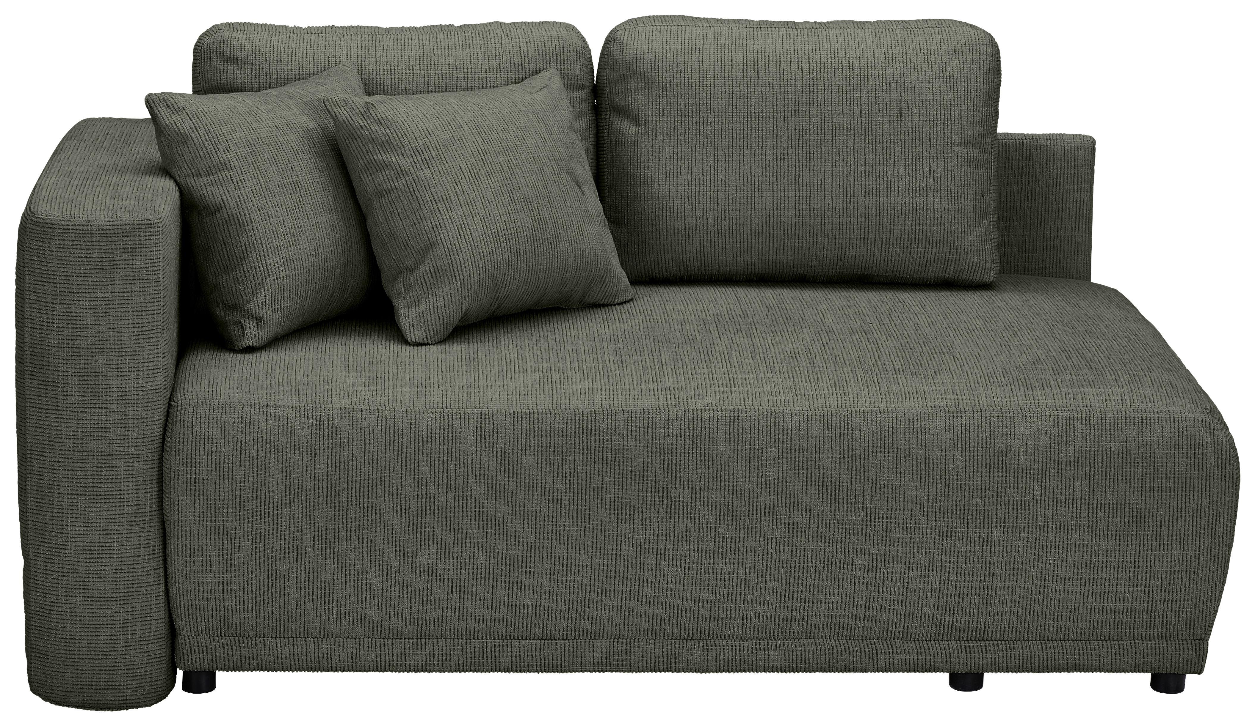 Chaiselongue Nello - Dunkelgrün/Schwarz, KONVENTIONELL, Textil (93/73/171cm) - MID.YOU