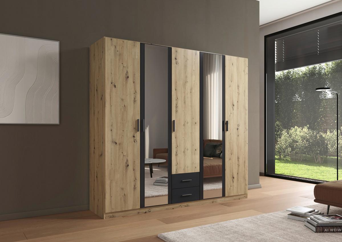 Drehtürenschrank 226cm Despina Eiche Artisan Dekor - Eichefarben/Eiche Artisan, KONVENTIONELL, Holzwerkstoff (226/210/54cm)