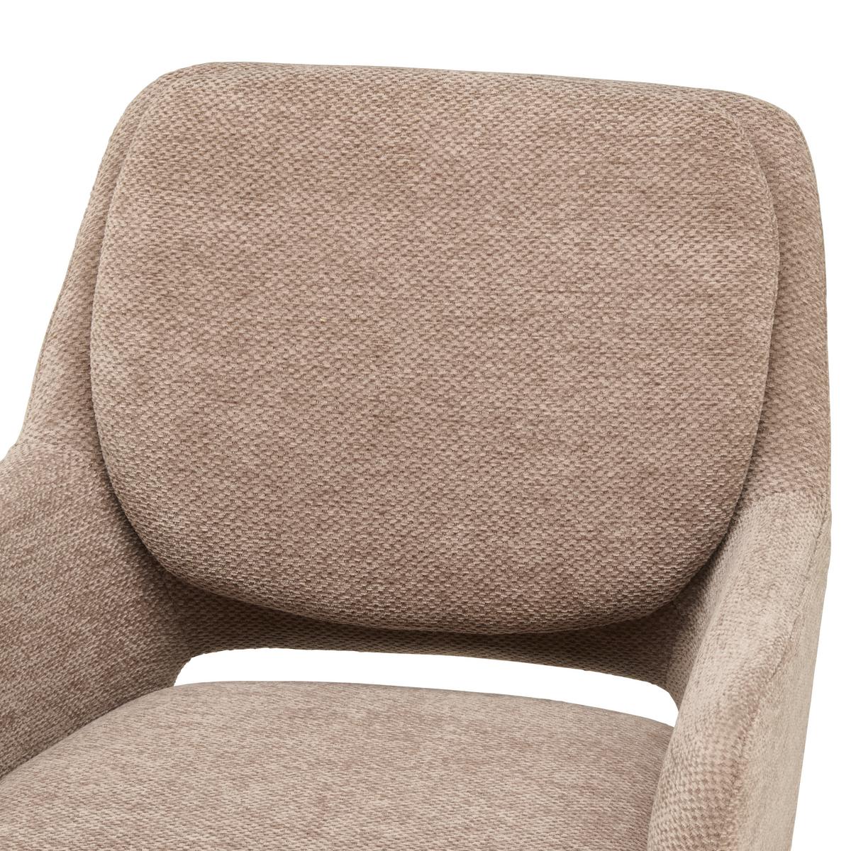 Armlehnstuhl Marley Webstoff Braun, B: 59 cm - Braun/Naturfarben, KONVENTIONELL, Holz/Textil (59/89/65cm) - Livetastic